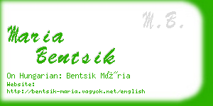 maria bentsik business card